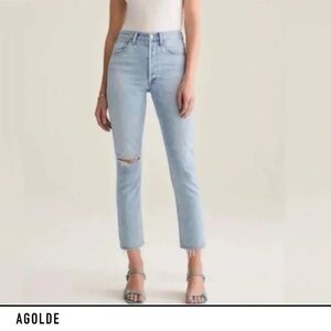 AGOLDE Riley High Rise Straight Crop - Shatter